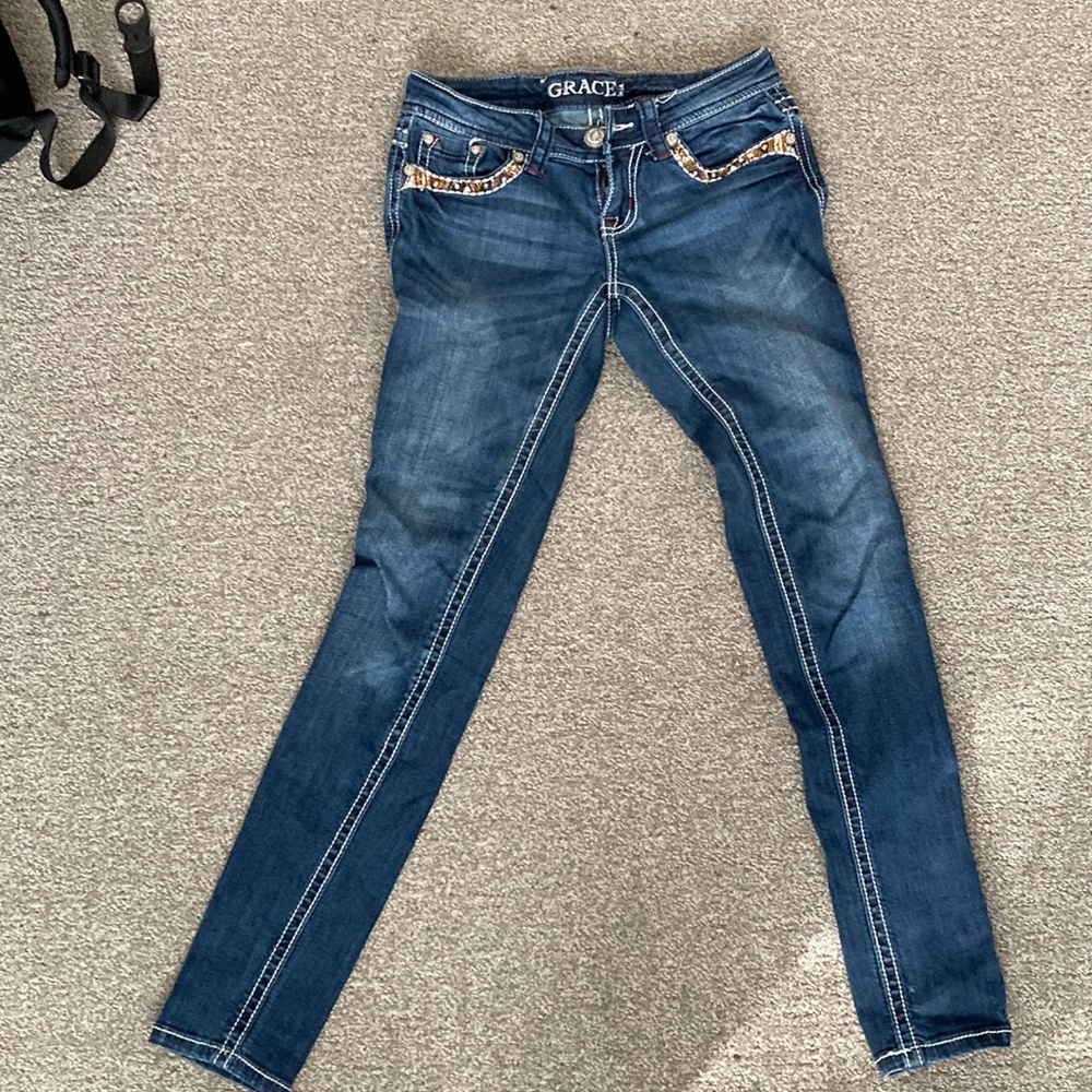 Grace in L.A. skinny jeans with embellished pockets